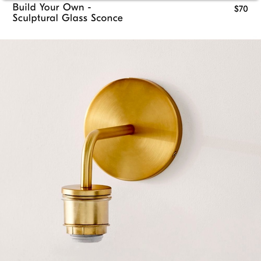 Custom Gold Sculptural Glass Scone